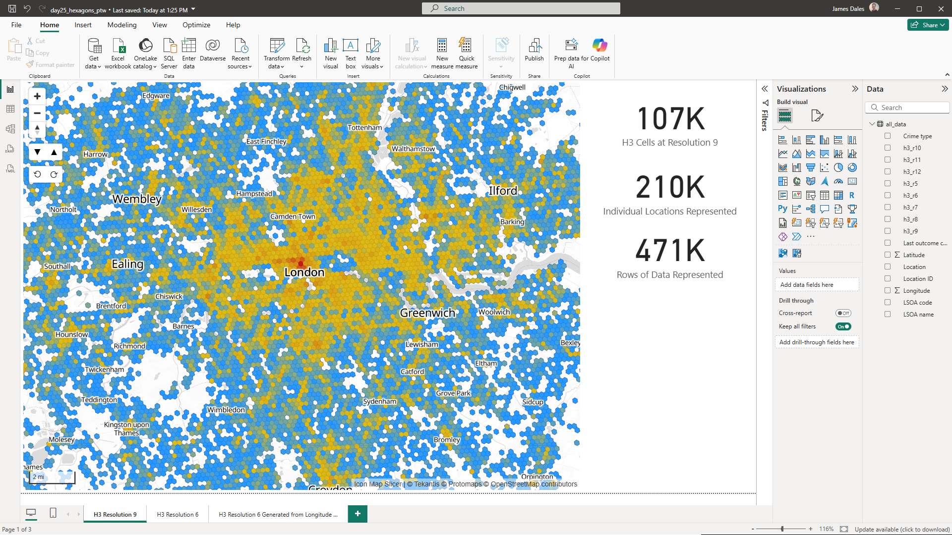 30 Day Map Challenge - Day 25 - Hexagons